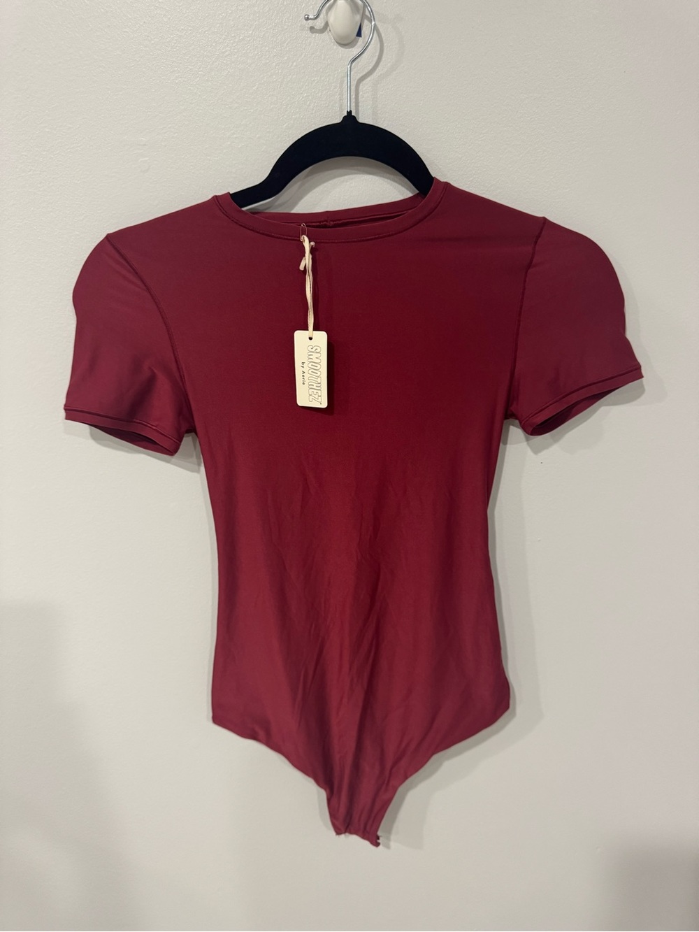 aerie Short Sleeve Crewneck Bodysuit - Wine
